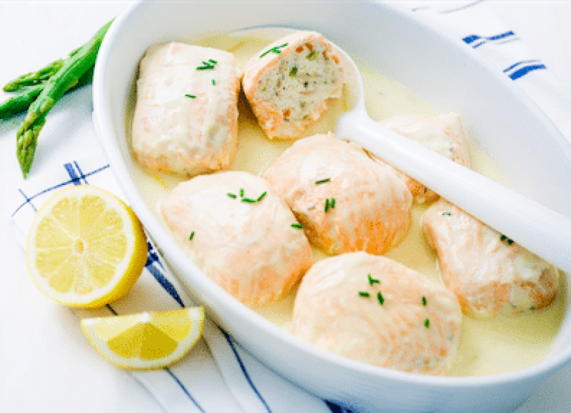 Paupiette de saumon sauce beurre citron