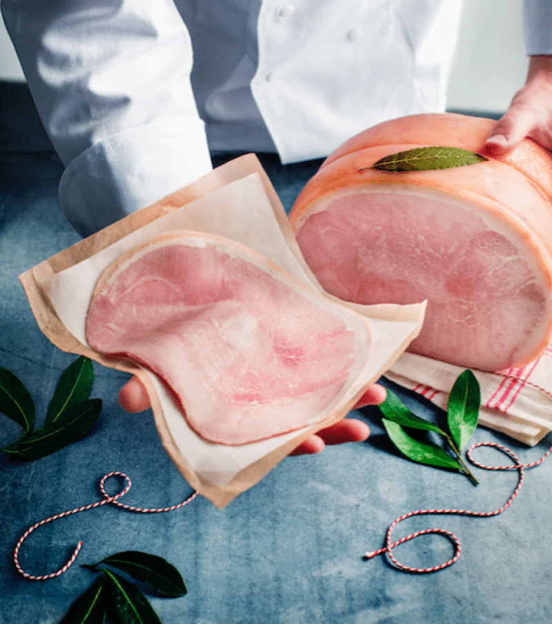 Jambon cuit supérieur, au bouillon de légumes frais