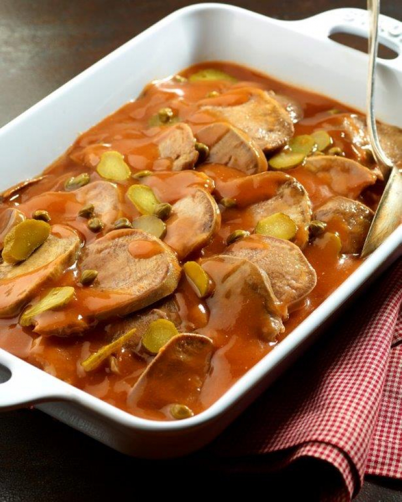 Langue de boeuf sauce piquante