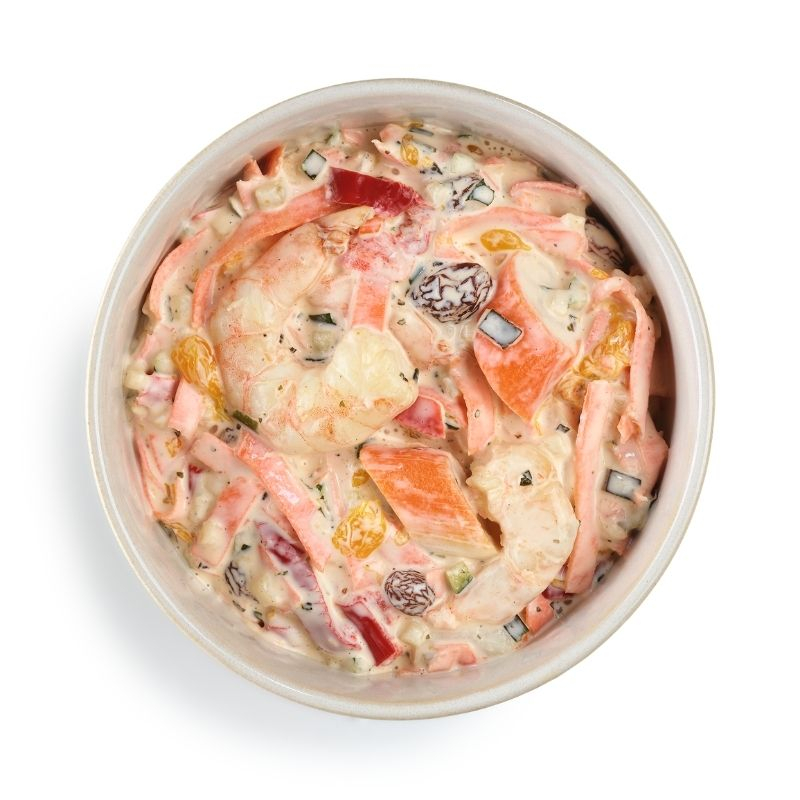Salade de gambas, surimi et mandarine